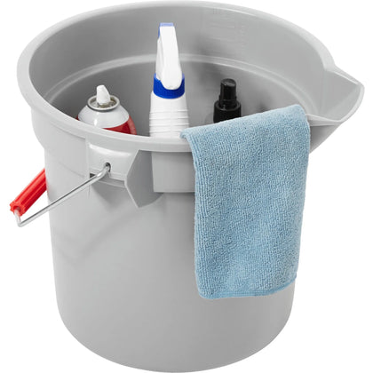 Rubbermaid Commercial Brute 14-quart Round Bucket - 3.50 gal - Heavy Duty Rust Resistant Bend Graduated Handle