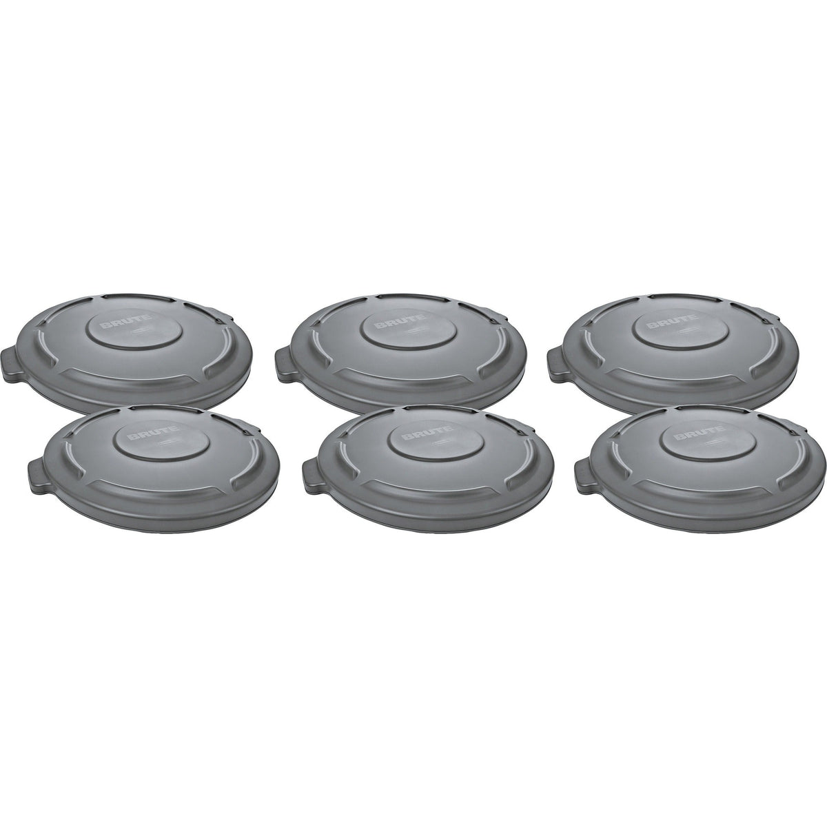 Rubbermaid Commercial Brute 20-Gallon Container Lid - Gray Plastic - 6/Carton - Waste Containers & Lids