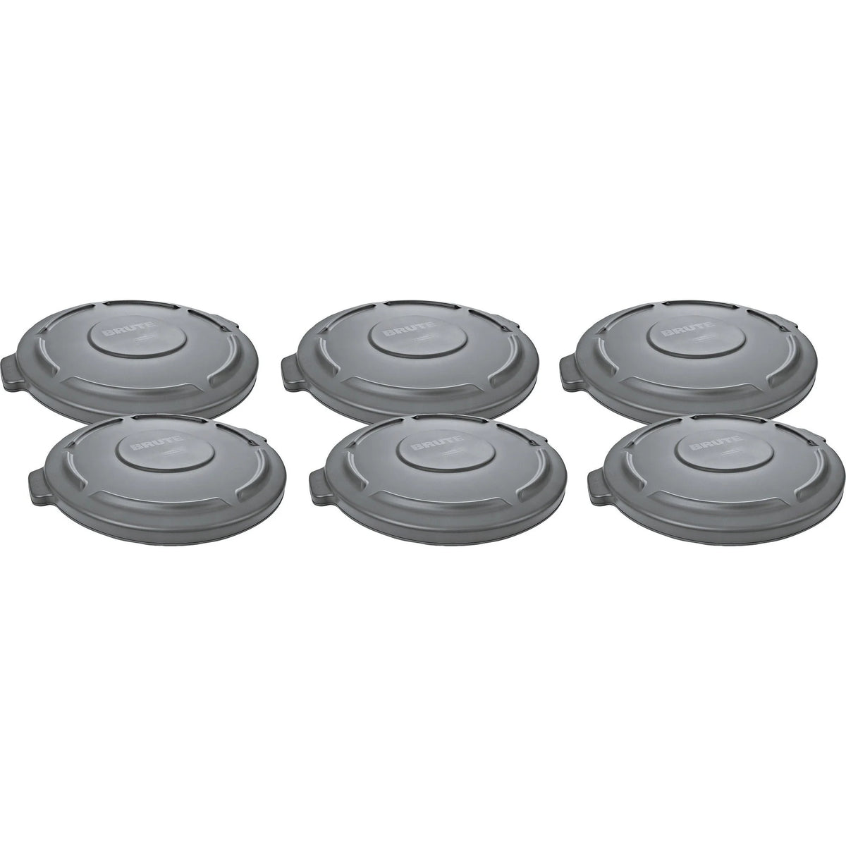 Rubbermaid Commercial Brute 20-Gallon Container Lid - Gray Plastic - 6/Carton - Waste Containers & Lids