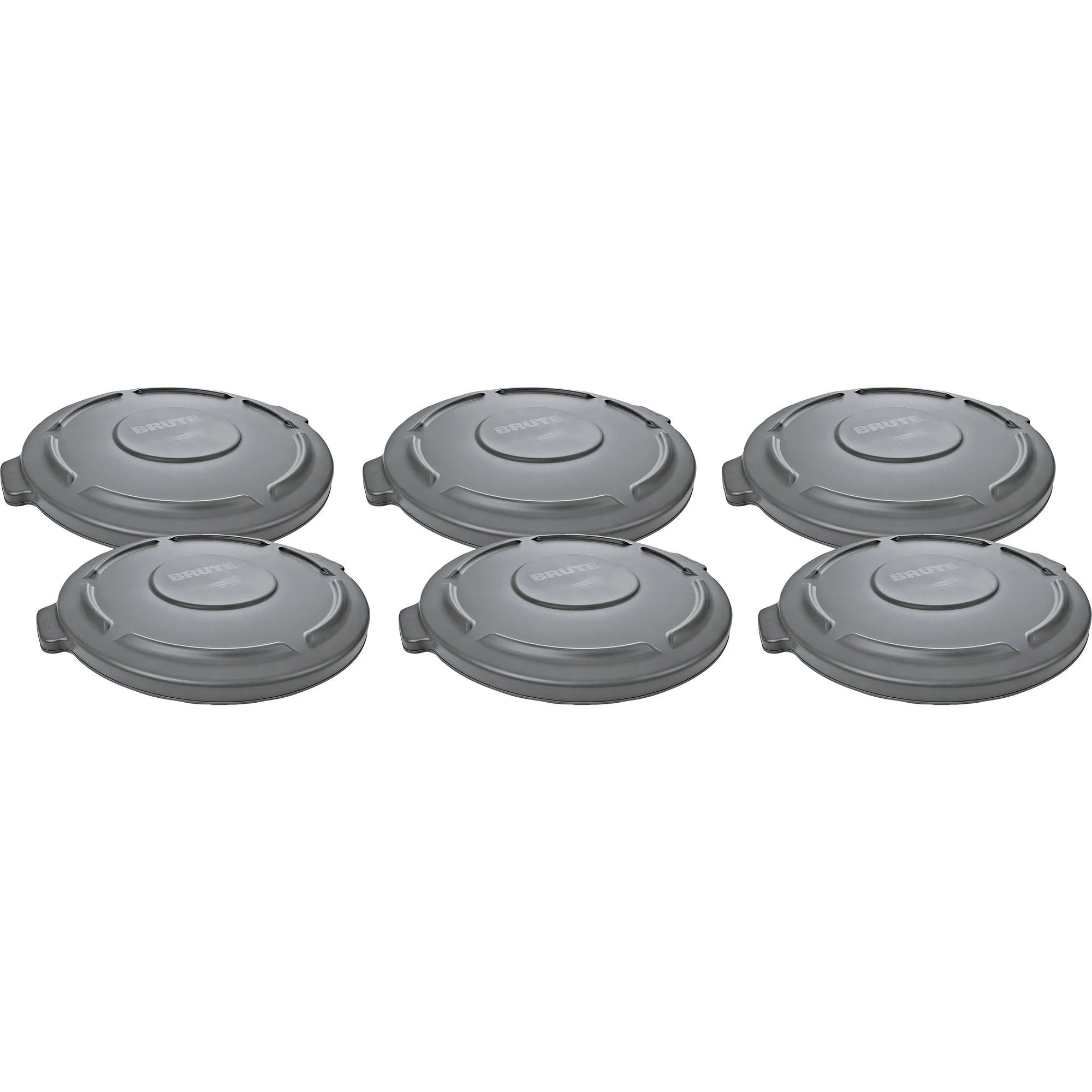 Rubbermaid Commercial Brute 20-Gallon Container Lid - Gray Plastic - 6/Carton - Waste Containers & Lids