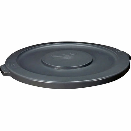Rubbermaid Commercial Brute 32-Gallon Container Flat Lid - Round - Plastic - 1 Each - Gray - Waste Containers & Lids