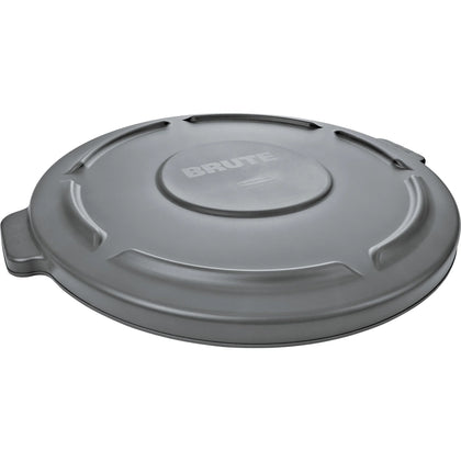 Rubbermaid Commercial Brute 32-Gallon Container Flat Lids - Gray - 6/Carton - Waste Containers &
