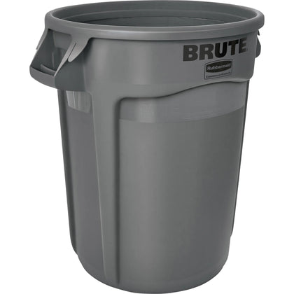 Rubbermaid Commercial Brute 32-Gallon Vented Container - 32 gal Capacity - Round - Handle Heavy Duty Reinforced UV