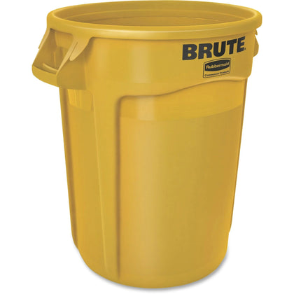 Rubbermaid Commercial Brute 32-Gallon Vented Container - Heavy Duty Yellow Bin - Waste Containers & Lids