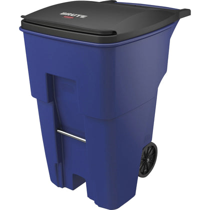 Rubbermaid Commercial Brute 95-Gallon Rollout Container - Heavy Duty with Wheels - Waste Containers & Lids