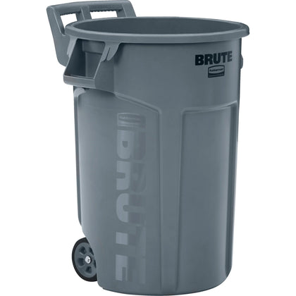 Rubbermaid Commercial Brute Container - 44 gal - Wheeled Vented - Ergonomic Handle - Gray - Waste Containers & Lids