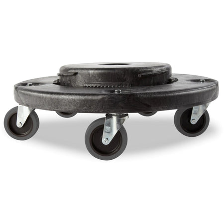 Rubbermaid Commercial Brute Quiet Dolly - 350 lb Capacity - Plastic - 6.60’’ Height - Black - 1 Each - Hand Trucks &