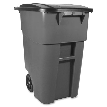 Rubbermaid Commercial Brute Rollout Container - 50 gal Capacity - Gray - Waste Containers & Lids