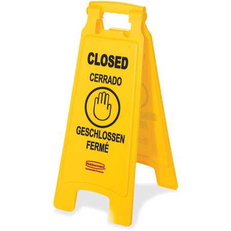 Rubbermaid Commercial Closed Multi-Lingual Floor Sign - 2000
