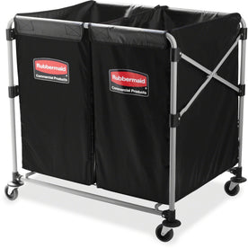 Rubbermaid Commercial Collapsible X-Cart: 220 lb Capacity Stainless Steel Frame - Waste Containers & Lids