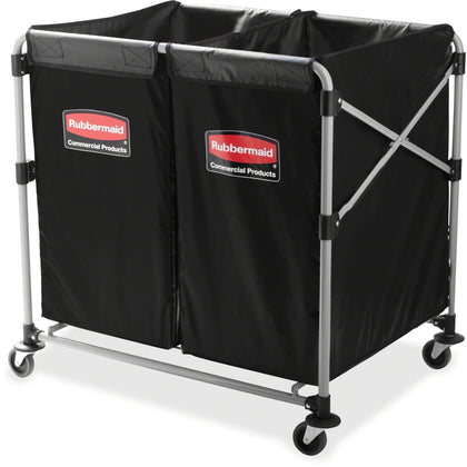 Rubbermaid Commercial Collapsible X-Cart: 220 lb Capacity Stainless Steel Frame - Waste Containers & Lids
