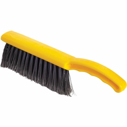 Rubbermaid Commercial Countertop Block Brush - Synthetic Bristle - Yellow/Silver - Scrub Brushes