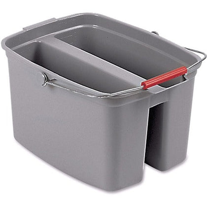 Rubbermaid Commercial Double Pail: 19 QT - 4.75 gal - Dual Bucket - Gray - Buckets & Wringers