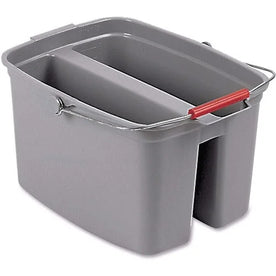 Rubbermaid Commercial 19 QT Double Pail - 4.75 gal - Dual Bucket Handle - 17.8’’ x 18.1’’ - Plastic - Gray - 1 Each
