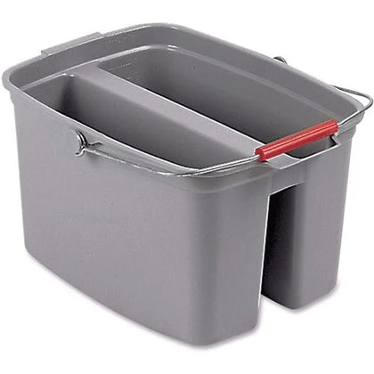 Rubbermaid Commercial Double Pail: 19 QT - 4.75 gal - Dual Bucket - Gray - Buckets & Wringers