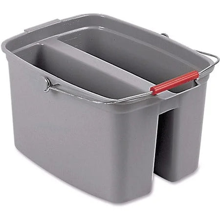 Rubbermaid Commercial 19 QT Double Pail - 4.75 gal - Dual Bucket Handle - 17.8’’ x 18.1’’ - Plastic - Gray - 1 Each