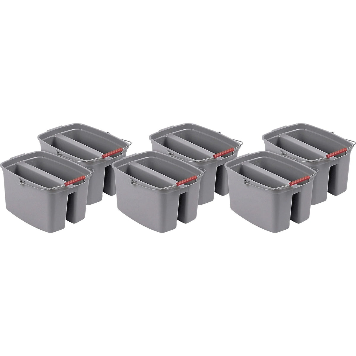 Rubbermaid Commercial Double Pail: 19 QT 4.75 gal Plastic Gray - 6/Carton - Buckets & Wringers