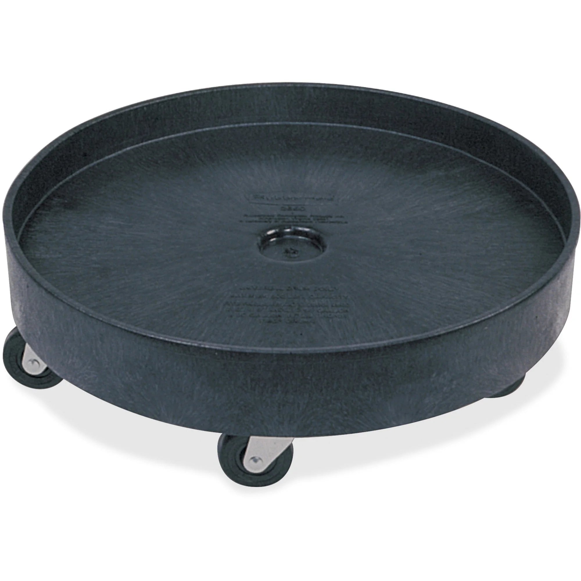 Rubbermaid Commercial Drum Dolly - 5 Casters - Plastic - Black - Hand Trucks & Dollies