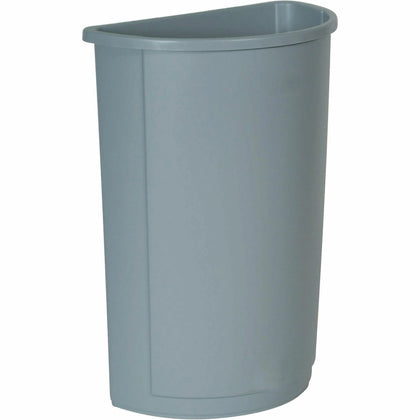 Rubbermaid Commercial Half Round Wastebasket - 21 gal Capacity - Gray - Waste Containers & Lids