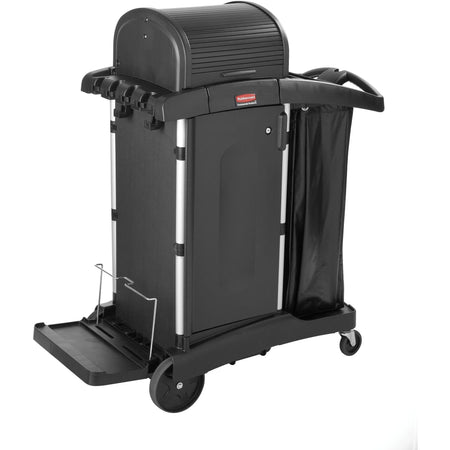 Rubbermaid Commercial High Security Cleaning Cart - Aluminum Plastic - x 22’’ Width 48.3’’ Depth 53.5’’ Height - Black