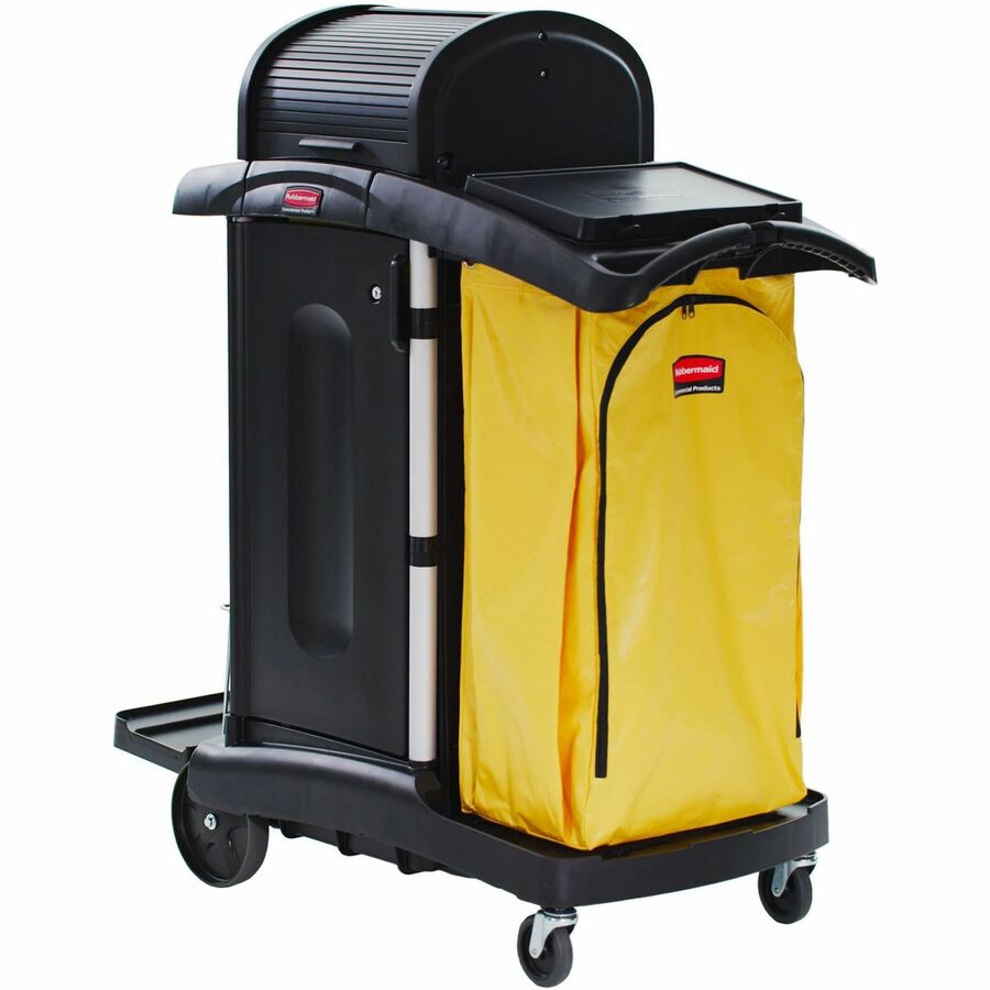 Rubbermaid Commercial High Security Cleaning Cart - Aluminum Plastic - x 22’’ Width 48.3’’ Depth 53.5’’ Height - Black