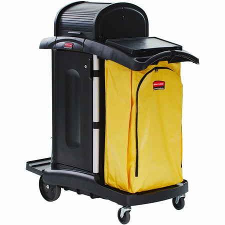 Rubbermaid Commercial High Security Cleaning Cart - Aluminum Plastic - x 22’’ Width 48.3’’ Depth 53.5’’ Height - Black