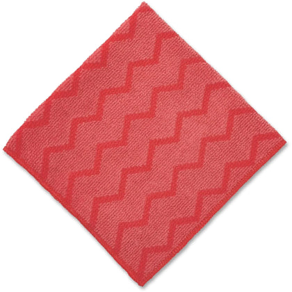 Rubbermaid Commercial HYGEN General Purpose Cloth - Durable 16x16 Red - 12/Carton - Sponges Cleaning Pads & Wipers