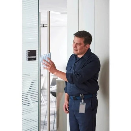 Rubbermaid Commercial HYGEN Microfiber Cloths: Disinfectant Low Linting Built-In Scrubber - Sponges Cleaning Pads &
