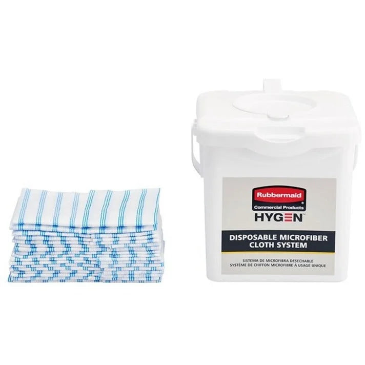 Rubbermaid Commercial HYGEN Microfiber Cloths: Disinfectant Low Linting Built-In Scrubber - Sponges Cleaning Pads &