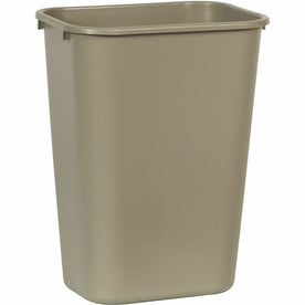 Rubbermaid Commercial Large Deskside Wastebasket - 41 QT Durable Plastic Beige - Waste Containers & Lids