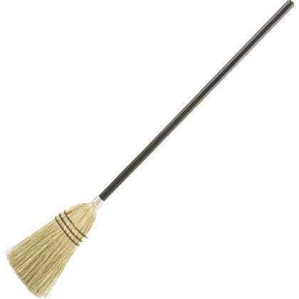 Rubbermaid Commercial Lobby Corn Broom: 12’’ Fiber Bristle Brush - 38’’ Length - Brooms & Sweepers