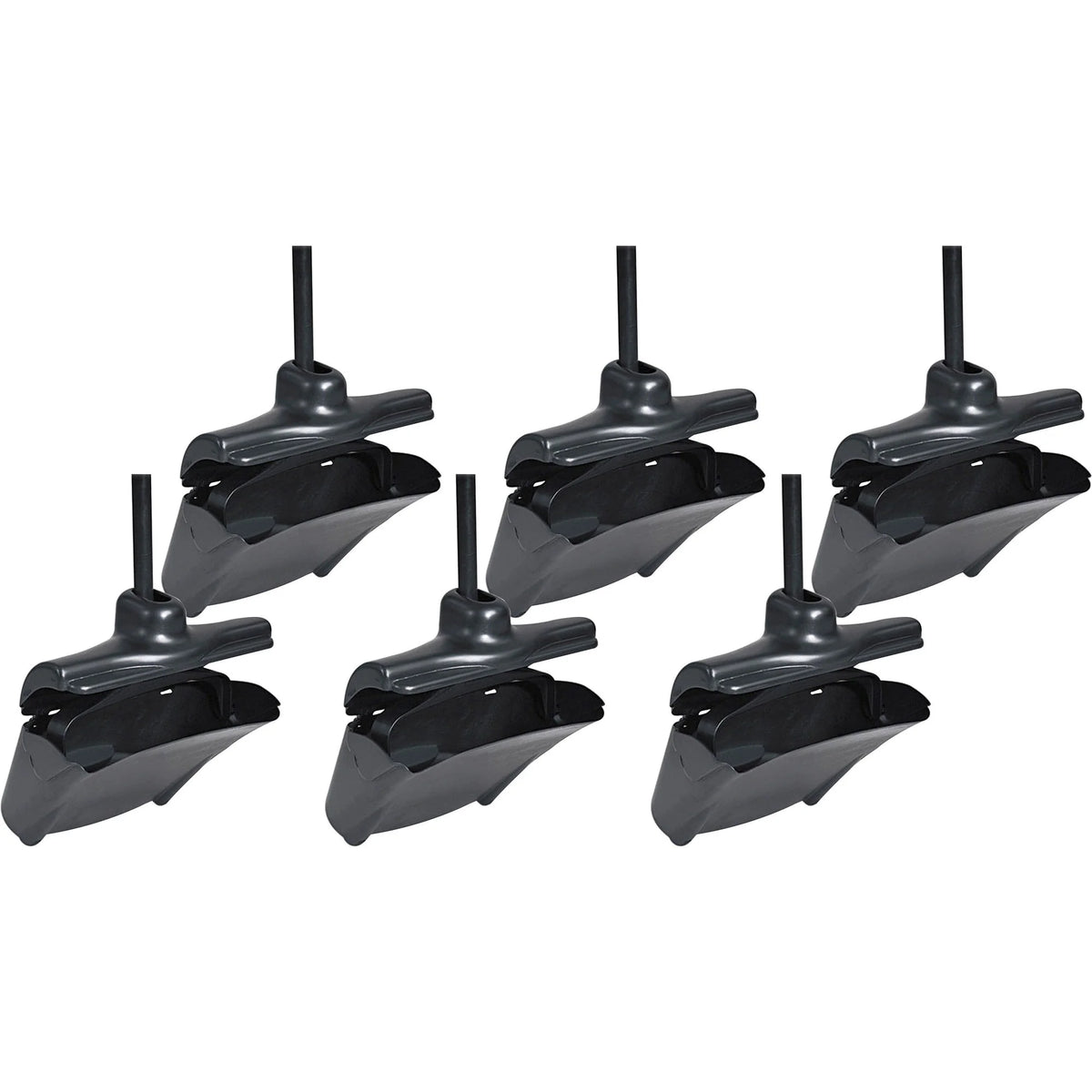 Rubbermaid Commercial Lobby Pro Dust Pan - Plastic Black - 6/Carton - Pans