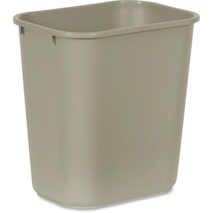Rubbermaid Commercial Medium Deskside Wastebaskets - 7 gal Capacity - Durable Plastic - Beige - 12/Carton - Waste
