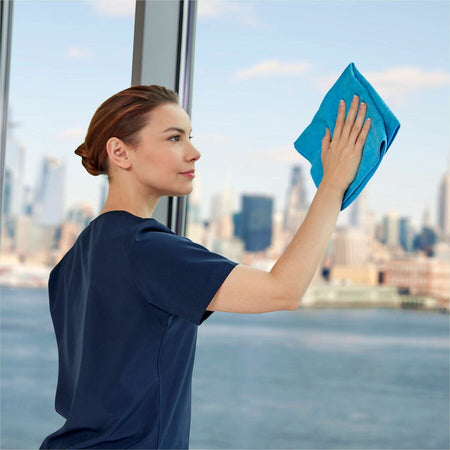 Rubbermaid Commercial Microfiber Cleaning Cloths 12 x Blue 24/Pack - For - Cloth - 12’’ Length Width - Sponges Pads &