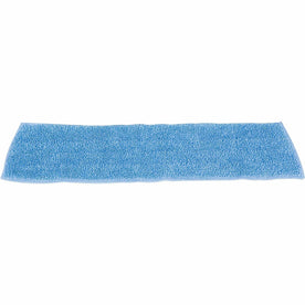 Rubbermaid Commercial Microfiber Damp Mop - 5’’x18’’ - Blue (12/Carton) - Mops & Refills