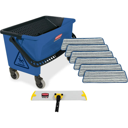 Rubbermaid Commercial Microfiber Finish System Kit - 1 Each - Buckets & Wringers