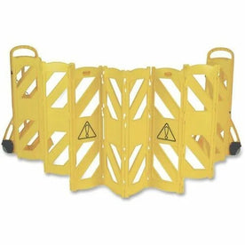 Rubbermaid Commercial Mobile Caution Barrier - Foldable 40’’ Height Yellow - Safety Signs