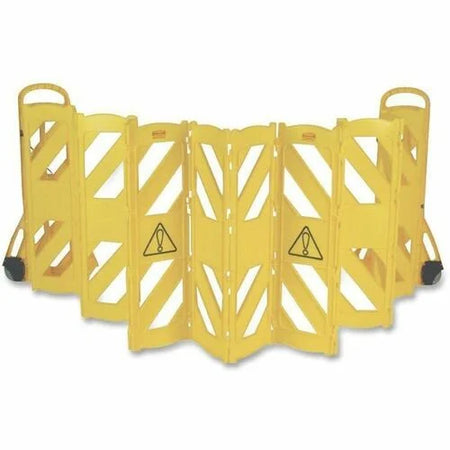 Rubbermaid Commercial Mobile Caution Barrier - Foldable 40’’ Height Yellow - Safety Signs