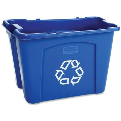 Rubbermaid Commercial Recycling Box - 14 gal Capacity - Blue - Bins