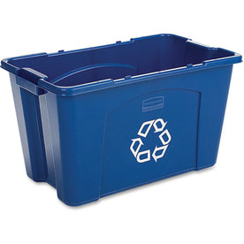 Rubbermaid Commercial Recycling Box: 18 gal Easy to Clean Stackable - Bins