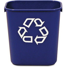 Rubbermaid Commercial Recycling Wastebaskets - Compact & Durable - 3.25 gal - Blue - Bins