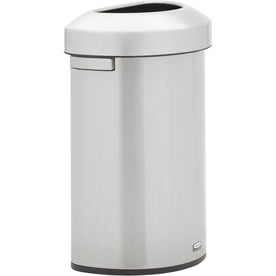 Rubbermaid Commercial Refine Half-Round Waste Container - 16 gal - Stainless Steel - Containers & Lids