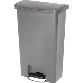 Rubbermaid Commercial Slim Jim 13G Front Step Container - Durable 13.21 gal Gray Bin - Waste Containers & Lids