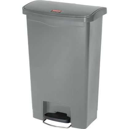 Rubbermaid Commercial Slim Jim 13G Front Step Container - Durable 13.21 gal Gray Bin - Waste Containers & Lids