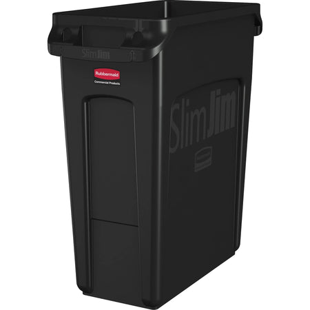 Rubbermaid Commercial Slim Jim 16-Gallon Waste Containers - Durable & Crush Resistant - Lids