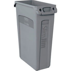 Rubbermaid Commercial Slim Jim 23-Gallon Waste Containers - Durable Rectangular Design - & Lids