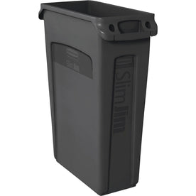 Rubbermaid Commercial Slim Jim 23-Gallon Waste Containers - Durable Rectangular Design - & Lids