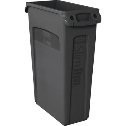 Rubbermaid Commercial Slim Jim 23-Gallon Waste Containers - Durable Rectangular Design - & Lids