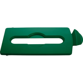 Rubbermaid Commercial Slim Jim Green Lid with Paper Slot - Recycling Bins