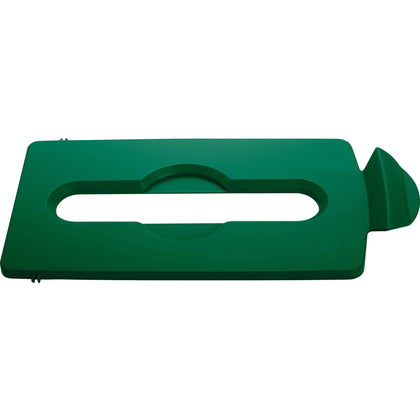 Rubbermaid Commercial Slim Jim Green Lid with Paper Slot - Recycling Bins